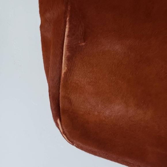 Derek Lam 10 Crosby Rust Orange Leather Calf Hair Tote Shoulder Bag Designer - Picture 12 of 12